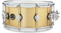 DW Performance Series 6.5x14" Polished Brass Snare Drum Performance Quarter-sized Lugs, TruePitch Tuning Tension Rods, and MAG throw-off