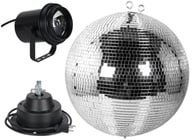 Eliminator Lighting M600EL  All-in-one mirror ball kit with a 16-inch mirror ball, mirro 