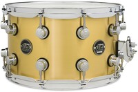 DW Performance Series 8x14" Polished Brass Snare Drum Performance Quarter-sized Lugs, TruePitch Tuning Tension Rods, and MAG throw-off