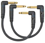 D`Addario PW-PRA-205 6" Custom Series Patch Cable with Dual 1/4" Right Angle Connectors, 2-Pack