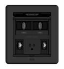 Crestron FT2-500-MECH-PTL-B FlipTop FT2 Series Cable Management System, 500 Size, Mechanical, Pass-Through Lid, Black