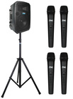 Anchor LIBERTY3-LINK-4-S  Link Battery Powered PA Speaker with 4 Mics and 1 Stand 