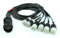 Whirlwind AC-SPX19IM-520-15  Socapex 19-Pin Power Ext Cable Edison Break-Out, 15'
