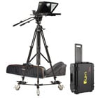ikan PT4200-PEDESTAL-TK 12" Portable Teleprompter with Reversing Monitor, Tripod, and Dolly Travel Kit