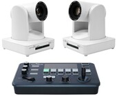 ikan OTTICA30W-2PTZ-1C-V2 OTTICA 2 x NDI|HX 30x PTZ Cameras and V2 IP Controller Bundle, White
