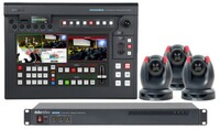 Datavideo SHOWCAST 100-TRK 1 Single Operator and Single Cable Production Studio with 3x PTC-305T 4K 20x Optical Zoom Cameras