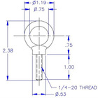 EAW ACC-EB2500 Eye Bolt 1/4-20x1"  #104009