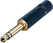 REAN NYS228BG 1/4" TRS Cable Connector with Gold Contacts and Black Shell
