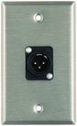 Single Gang Wallplate with Plastic XLRM Jack, Steel