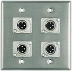 Pro Co WP2012 Dual Gang Wallplate with 4 XLRM Jacks, Steel