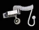 RTS ET2 Coiled acoustic eartube with clothing clip for use with earmolds or eartip.