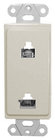 Philmore 75-4680 Designer Wall Plate (Dual 6 & 8 Conductor (6P6C / 8P8C) for Voice & Data) in Ivory