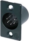 Neutrik NC5MP-BAG 5-pin XLRM Rectangular Panel Mount Connector, Black