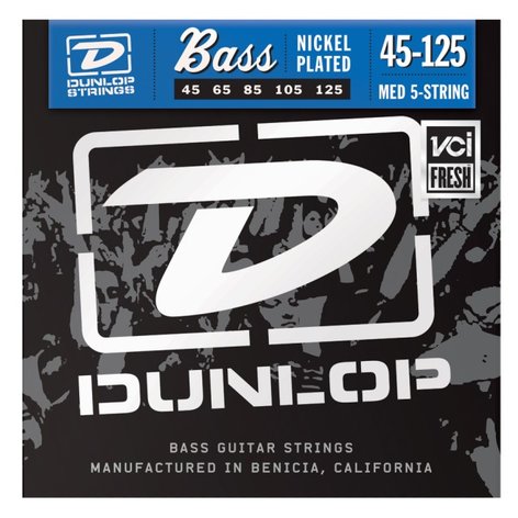 Dunlop DBN45125 Medium Nickel Plated Steel 5-String Electric Bass Strings