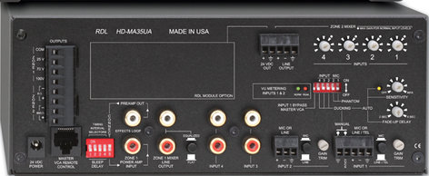 RDL HD-MA35UA 35W Mixer Amplifier, 25V, 70V, 100V Outputs