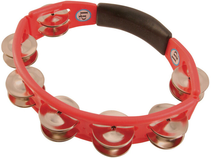 Latin Percussion LP151 Cyclops Handheld Tambourine In Red With Steel Jingles