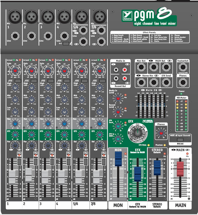 Yorkville PGM8 8-Channel Compact Mixer