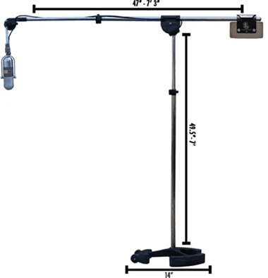 Latch Lake Music MICKING-2200-BLACK MicKing 2200 45.5"-7' Microphone Boom Stand In Black