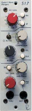 Rupert Neve Designs 517 Mic Pre / DI / Compressor 500 Series Microphone Preamp And Compressor