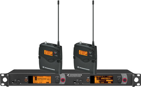 Sennheiser 2000BP2 2000 Series UHF Dual Channel Body-Pack System With 2 SK2000XP, No Mics