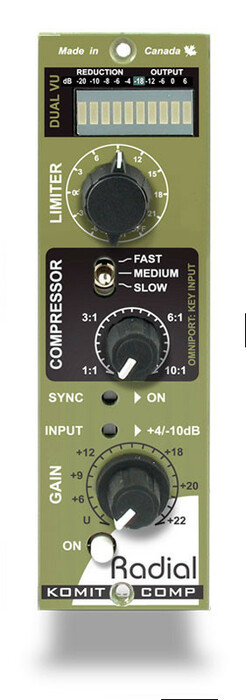 Radial Engineering Komit Single Knob Compressor With Bridge Diode Distortion Limiter And Brick Wall