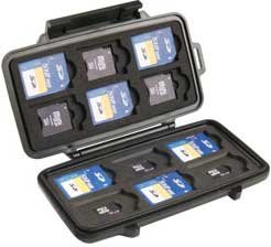 Pelican Cases 0915 Memory Card Case 4.8"x2.3"x0.6" Case For 12 SD, 6 Mini SD, And 6 Micro SD