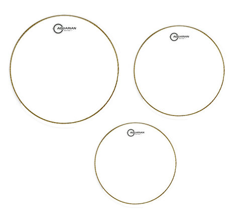 Aquarian RSP2A 3-Pack Of Response 2 Clear Tom-Tom Drumheads: 10",12",14"