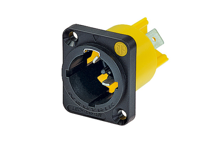 Neutrik NAC3MPX Powercon Male Power-In Chassis Receptacle To 1/4" Flat Tab Terminals