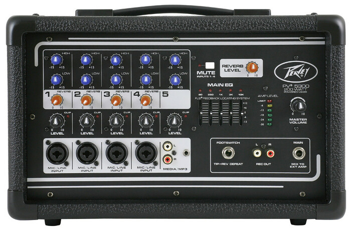 Peavey PV 5300 4-Channel Powered Mixer, 200W