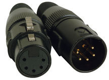 Accu-Cable ACXLR5PSET 5-Pin XLR Connector Pack, 1 Male And 1 Female With Gold Contacts