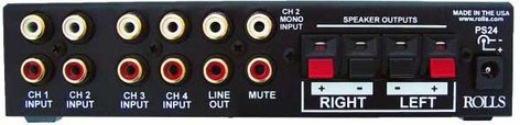 Rolls MA255 4-Channel Stereo Mixer Amplifier, 20W Per Channel, 4x RCA Inputs