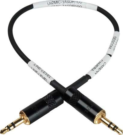 Sescom LN2MIC-TASDR100 1/8" Line Attenuation Cable, DSLR To  Tascam DR100, 35dB Pad