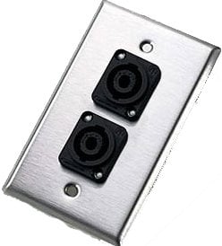 Neutrik 204L Single Gang Silver Wallplate With 2 Speakon Connectors