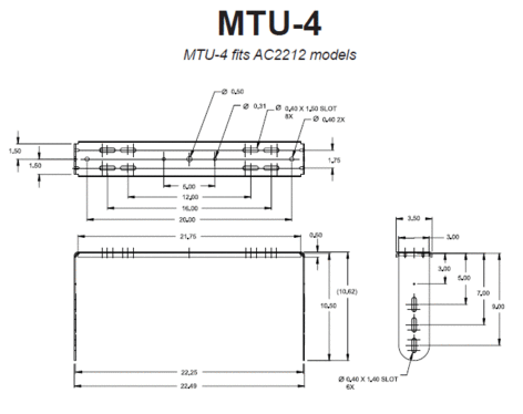 JBL MTU4-WHITE U-Bracket For AC2212 (White)