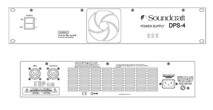 Soundcraft DPS4-RW8033 External Power Supply For MH2 Series Mixers