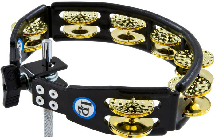 Latin Percussion LP179 Cyclops Mountable BlackTambourine With Dimpled Brass Jingles