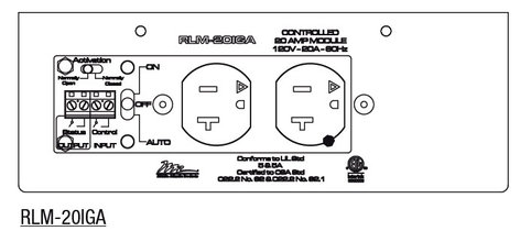 Middle Atlantic RLM-20IGA 20 Amp MPR Controlled Module With Isolated Ground