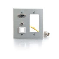 Cables To Go 42354 Rapidrun Double Gang Wall Plate, HD15 + 3.5mm