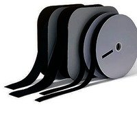 Rose Brand Hook and Loop Velcro 25yd Roll Of 2" Female Loop Tape, Pressure Sensitive, Black