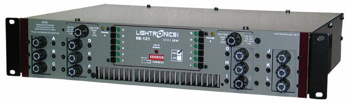 Lightronics RE121D-XT 12-Channel Rack Mount Dimmer With DMX And Terminal Connector Strip