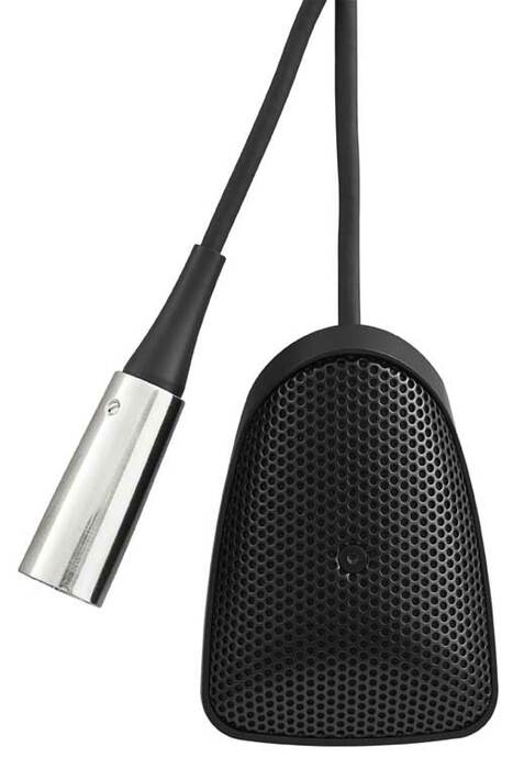 Shure CVB-B/C Centraverse Cardioid Condenser Boundary Mic With Attached 12' Cable, Black