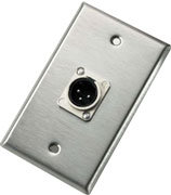 Neutrik 103M Single Gang Silver Wallplate With 1 XLRM Connector