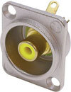 Neutrik NF2D-YELLOW D Series RCA Jack With Yellow Isolation Washer, Nickel Housing