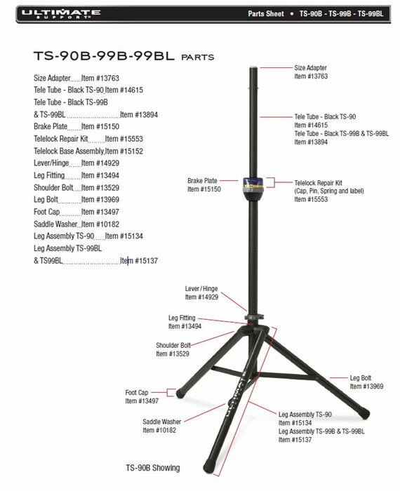 Ultimate Support 15152 Base Assembly For TeleLock TS-90B