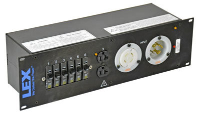 Lex PRM3IJ-9CC Rack Mount Power Distribution, L14-30 In And Thru, (9) 5-20 Duplex Receptacles