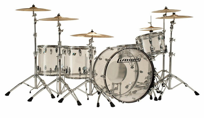 Ludwig L8264LX38 Vistalite "Zep Set" 5 Piece Shell Pack In Clear