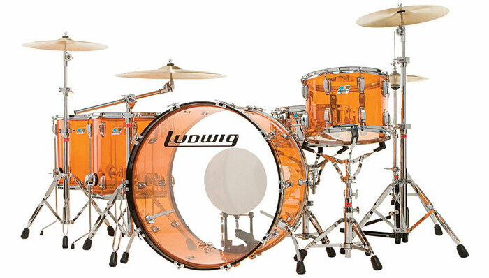 Ludwig L8264LX47 Vistalite "Zep Set" 5 Piece Shell Pack In Amber