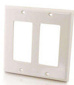 Cables To Go 03728 White Decora-Style Dual Gang Wall Plate