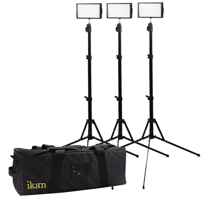 ikan ILED-312-V2-KIT ILED312-v2-KIT 3-Point LED Light Kit With Bag And Stands