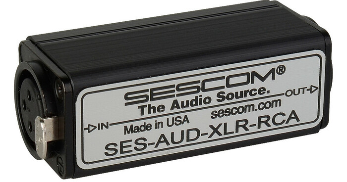 Sescom SES-AUD-XLR-RCA XLR Female Balanced To RCA Unbalanced Audio Converter